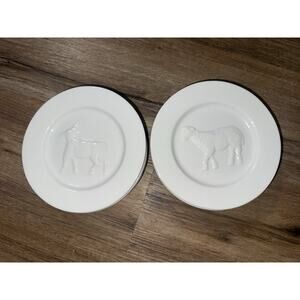 Bonjour La Fromagerie Cheese Plates(8) Farm Animals Sheep Goats Hordoevres